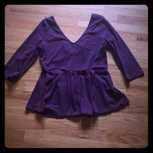 Plum peplum blouse